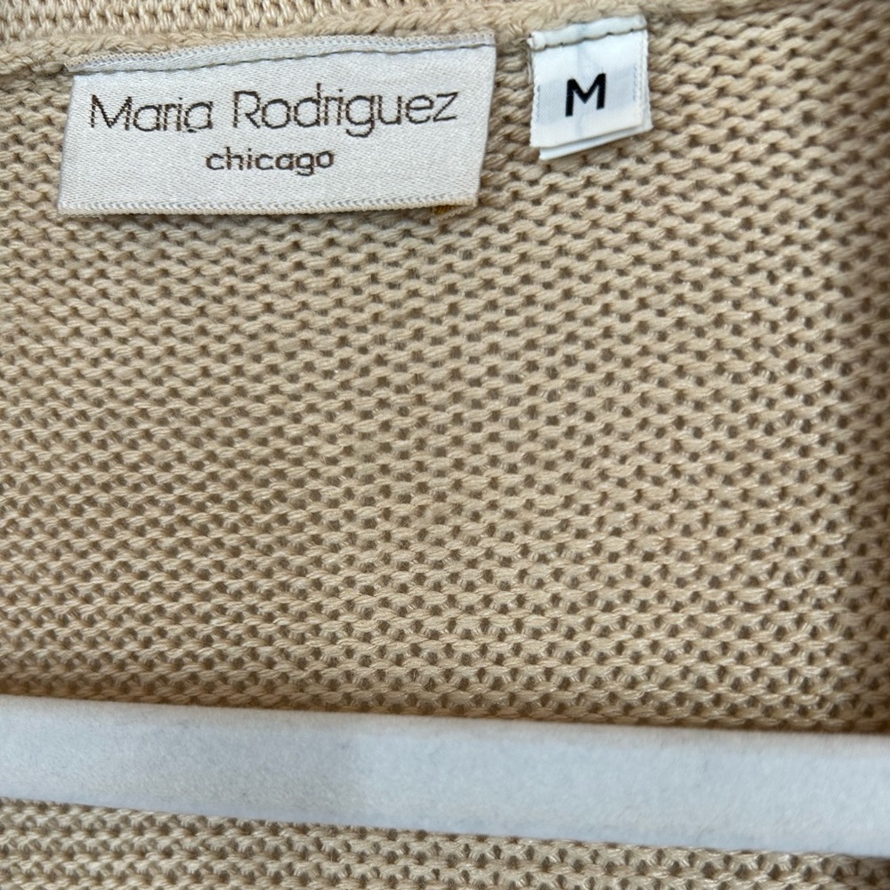Vintage Maria Rodriguez Silk Blend Long Open Front Sweater Size Medium. - Picture 4 of 4